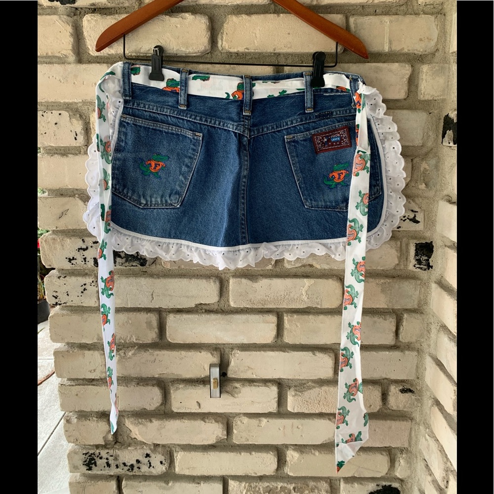 UF Gators Levi’s  Jean apron homemade for game day cooking